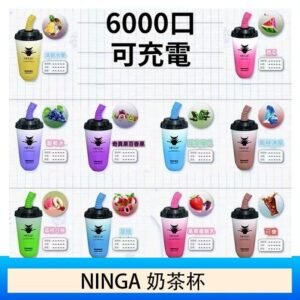 NINGA奶茶杯可充电一次性電子煙6000口 - 南極冰泉